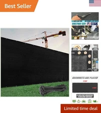 Versatile 6' x 50' Black Fence Privacy Screen - 90% Blockage & Easy Installation