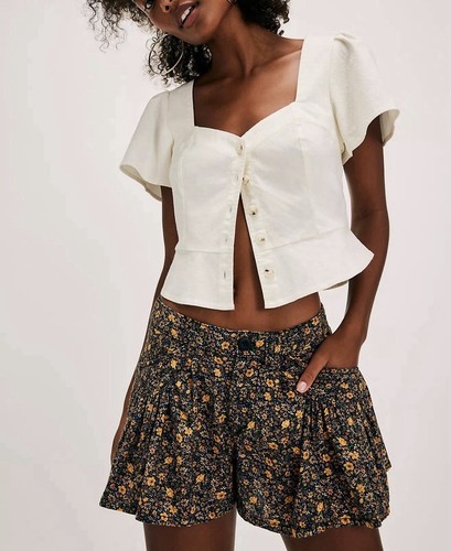 Free People Big Time Printed Trouser Shorts Size 6