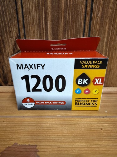 Genuine Canon Maxify 1200XL Black + Cyan Magenta Yellow Ink Cartridges | SEALED - 第 1/1 張圖片
