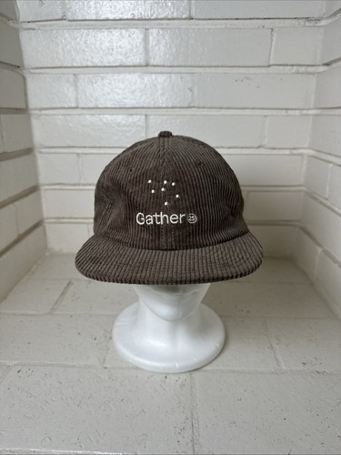 Gather25 Brown Corduroy Adjustable Strapback Hat Cap AS Colour Class Cord