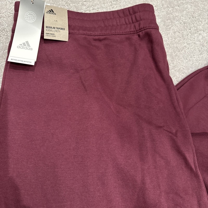 New With Tags Adidas XXL Purple Plum Tapered Normal Length Drawstring Sweatpants