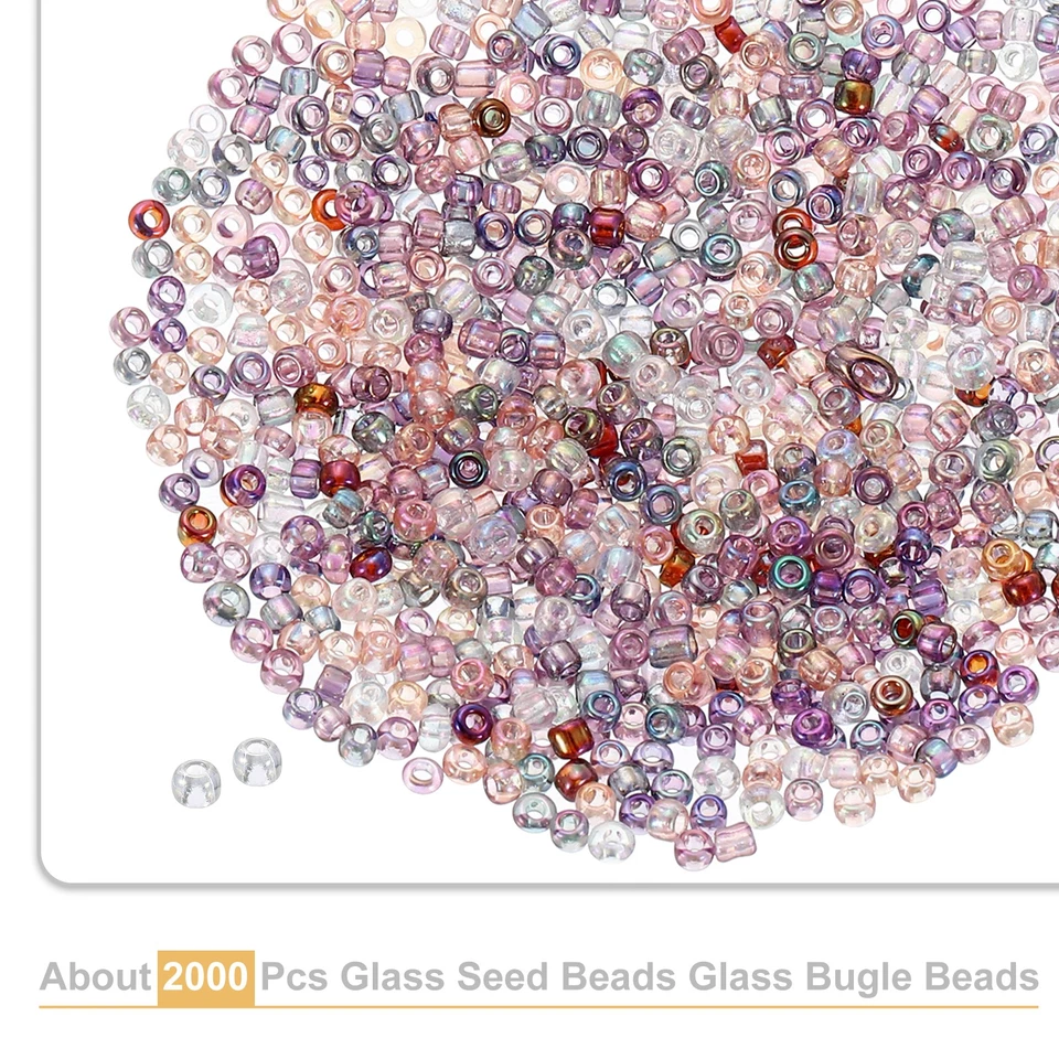 2000 шт. стеклянные бусины, 2 мм мини стеклянные бусины-разделители семян, смешанные цвета - Изображение 3 из 4