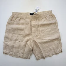 NWT TODD SNYDER 100% Linen Beach Short Mens Large 7" Preppy Elastic Waist $148