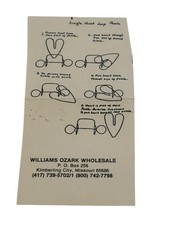 Vtg Williams Ozark Wholesale Wire Puzzle Instruction Sheet Kimberling MO Toy
