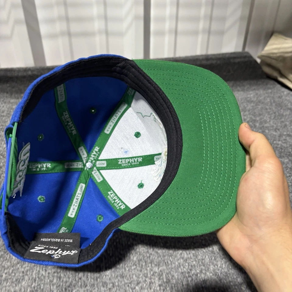 Florida Gulf Coast Eagles Snapback Sombrero Gorra Adulto Zephyr Verde Azul FGCU Foto 4 de 4