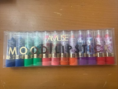 12 Pack Amuse Magic Mood Color Changing  Lipstick with Aloe Vera *USA SELLER*