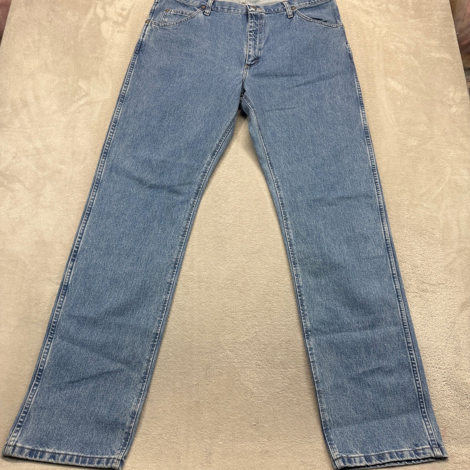 Men 38x36 Blue 47mwz Cowboy Cut Regular Fit Medium Wash Deni