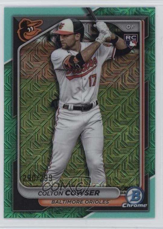 2024 Bowman Chrome Mega Box Aqua Mojo Refractor 290/299 Colton Cowser #33 1k9t