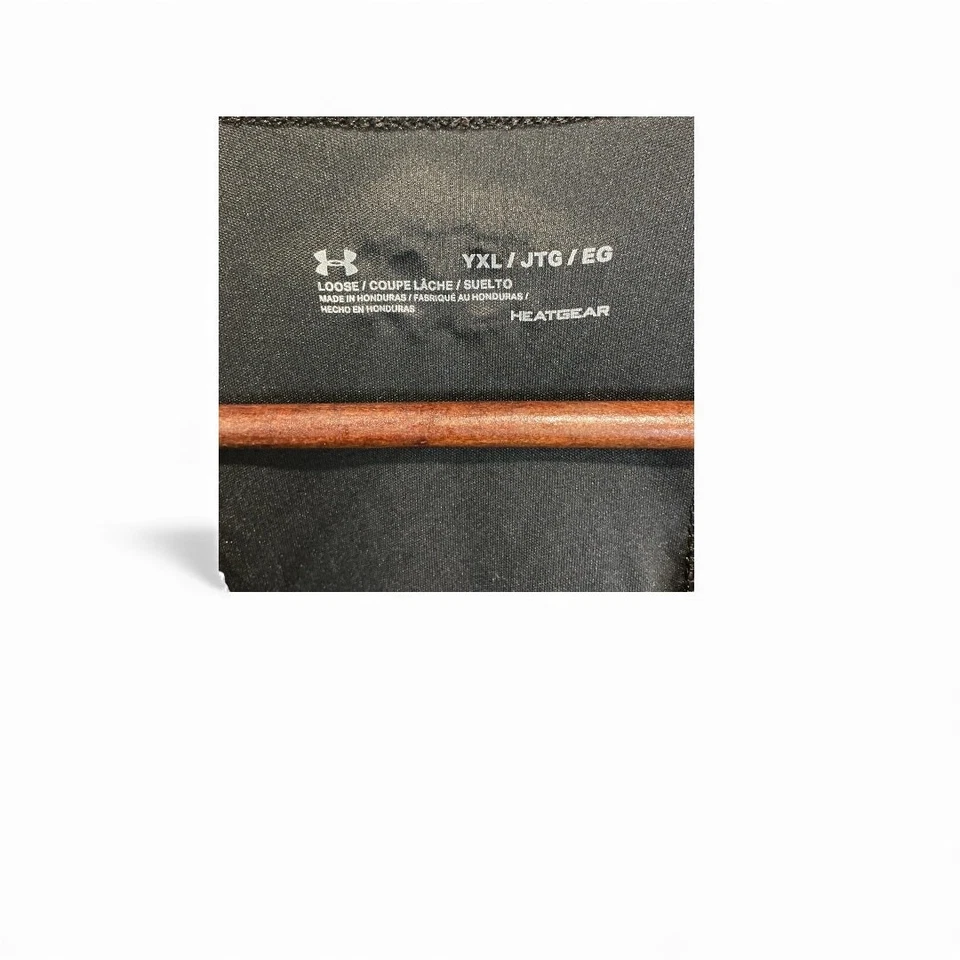 Under Armour HeatGear Tank Top Youth XL Black Sleeveless Logo Tee - Image 4 of 4