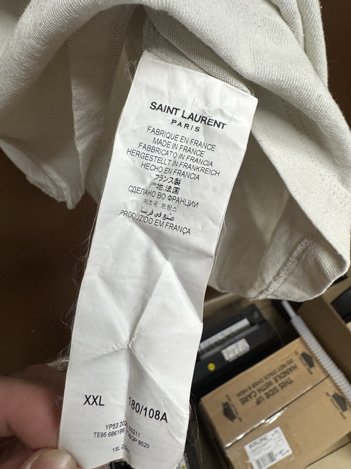 T shirt Saint Laurent 2021 con logo archivio — prezzo consigliato $490