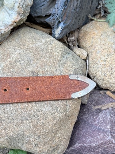 Brighton brauner Ledergürtel 36,5" Herz Concho silberne Schnalle Western Vintage - Bild 7 von 12