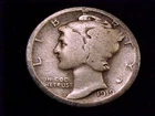 1919-S Mercury Dime, About Good to nearly  Good Grade.