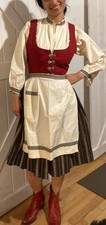 Vintage Cotton Norwegian Folk Dress