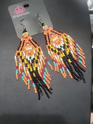Paparazzi Beaded Orange Seed Bead Sead P5tr-bkxx-104xx Boho Blast Black Blue 