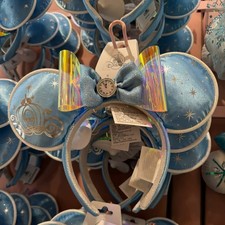 Disney.Parks Cinderella Pumpkin Carriage Blue Minnie Ears Headband 2026 US POST