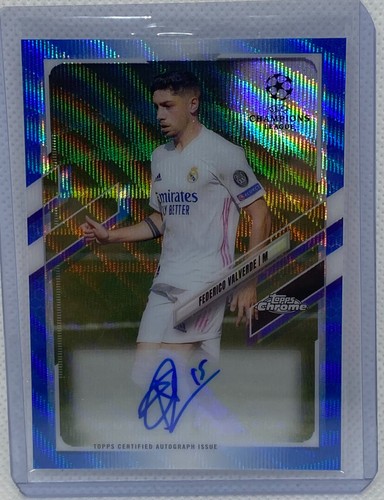 Federico Valverde [Blue Wave Refractor] #CA-FV 2020 Topps Chrome UEFA Champions League Autographs card