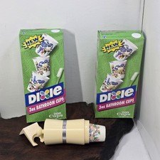 Vintage Dixie Bathroom Cup Dispenser Wall Mount Bluebirds Cups 2 Refill Boxes
