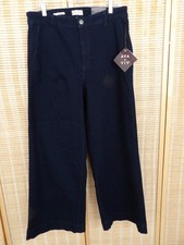 Women's Ava  Viv Size 16 Wide Leg High-Rise Relaxed Fit Dark Blue Stretch Pants