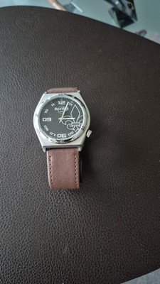 Hard Rock Café Armbanduhr   Quarz, Sammleruhr, braunes Lederband, schwarz/silber