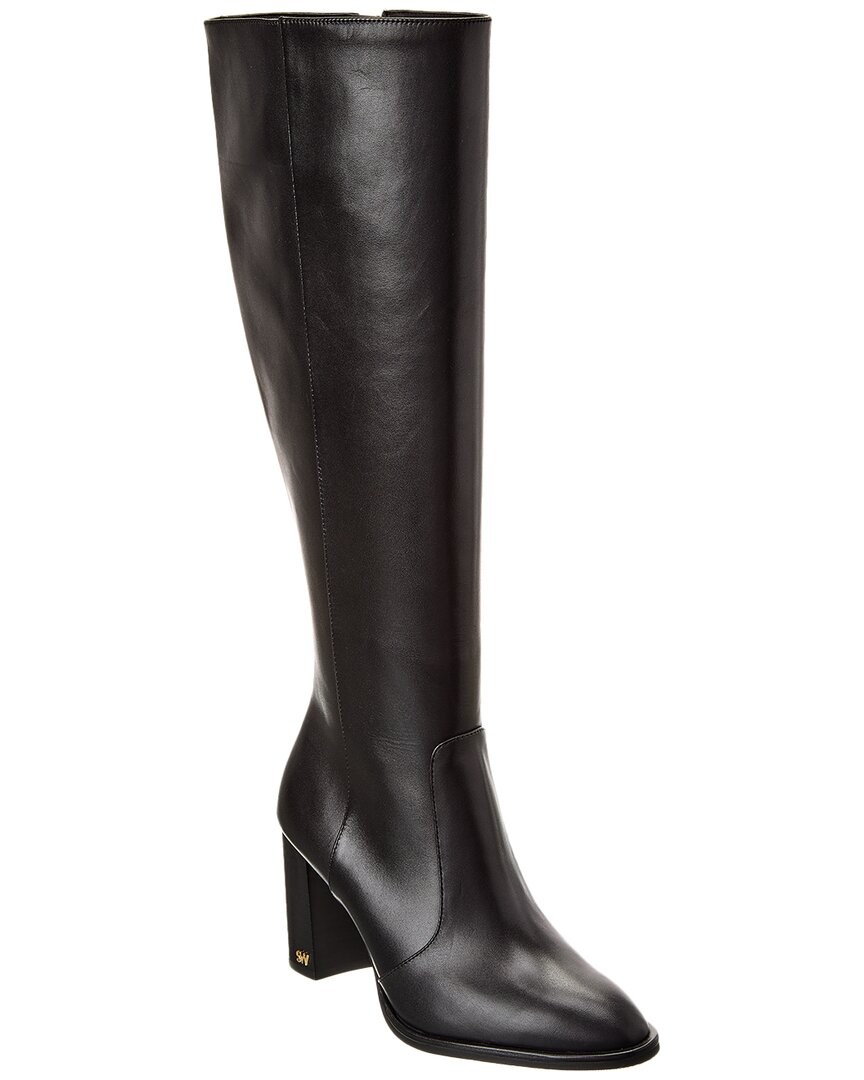 Stuart Weitzman Ryland Zip 80 Leather Knee-High Boot Womens Black 85 65790₽