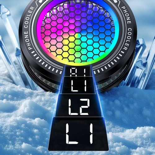 Refroidisseur T��l��phone Magn��tique Efficace avec Effets RGB et Vitesses R��gl - Zdjęcie 2 z 12