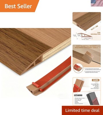 Durable PVC Doorway Edge Trim: 10FT Self-Adhesive Orange Oak Transition Strip