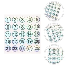  15 Sheets Numbered Bottle Stickers Numbers Set Labels for Classroom Use