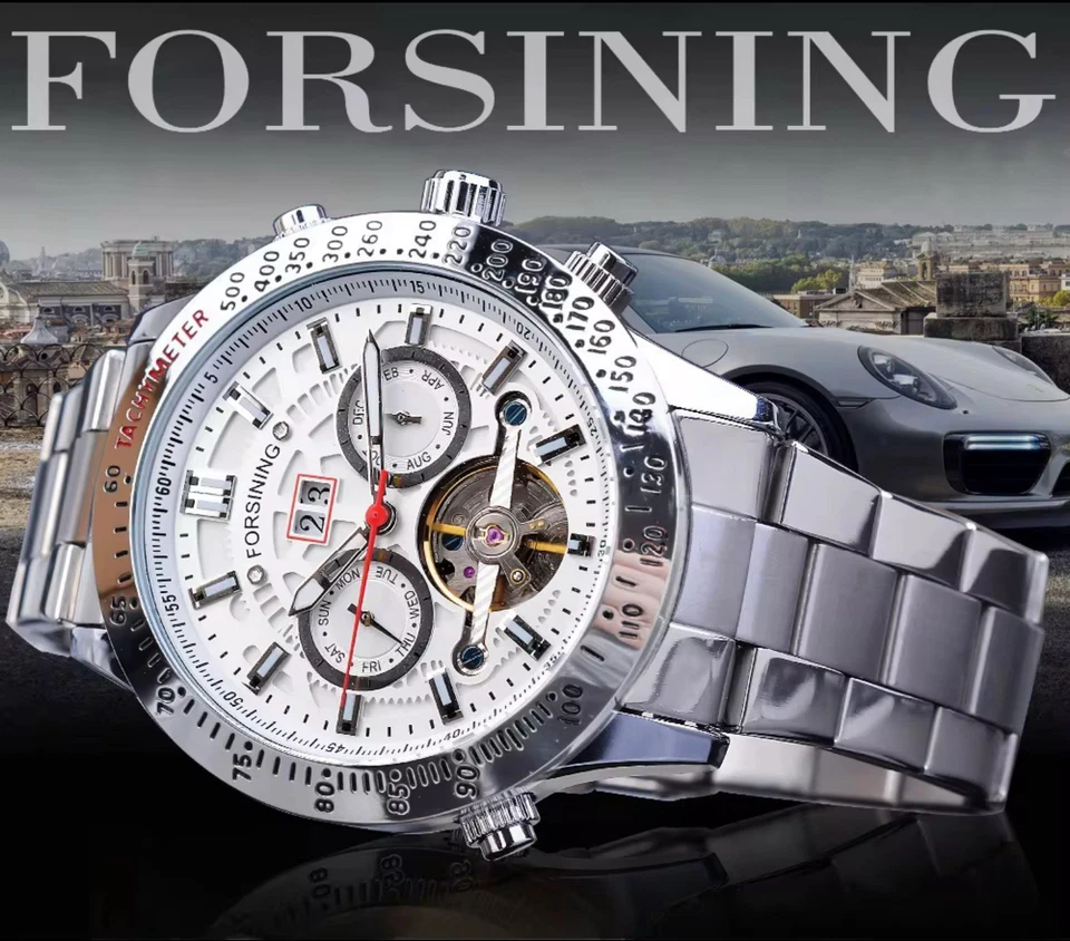 Big Tourbillion Self Winding Sport Watch. Day / Date Waterproof Mens Watch Gift - Image 2 of 4