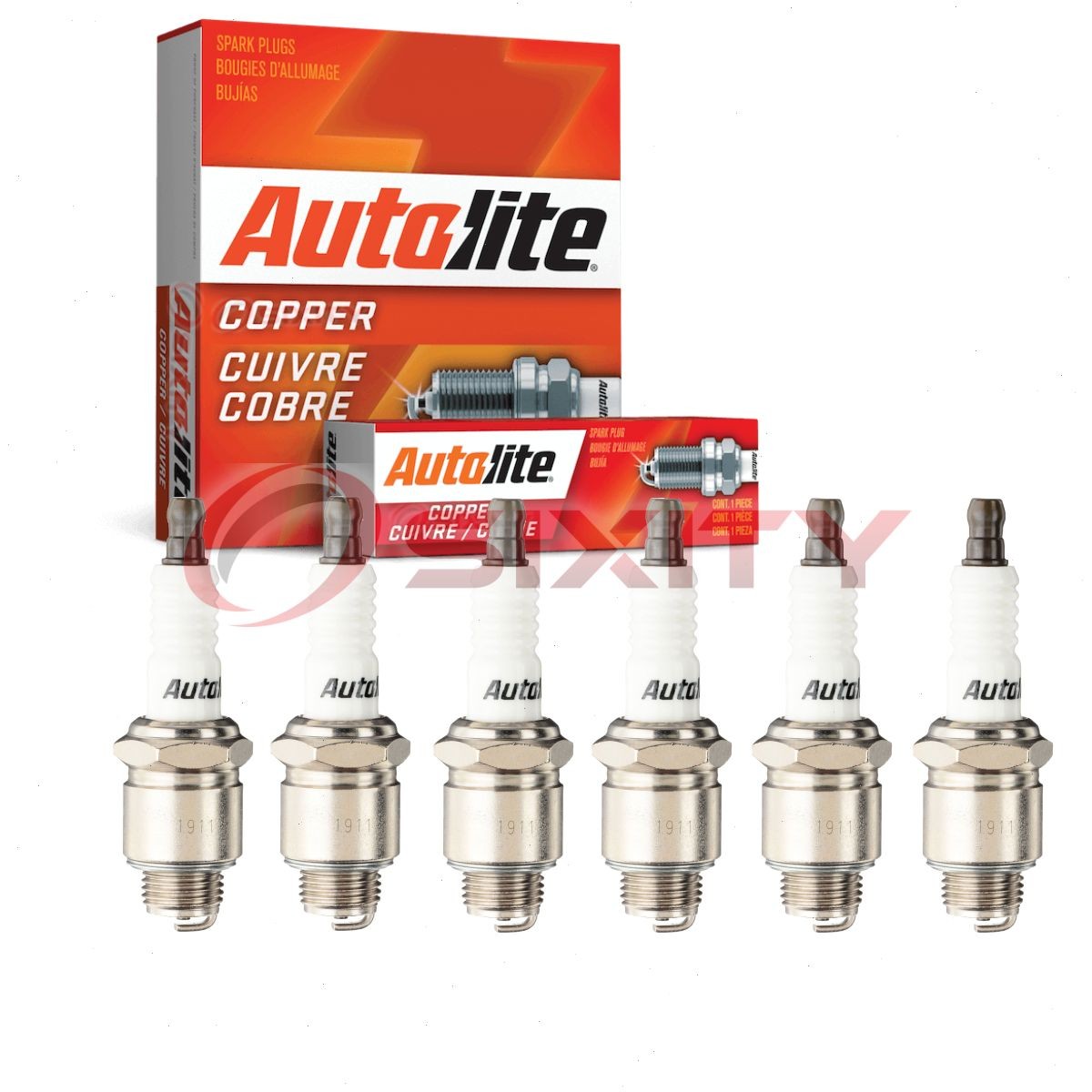 6 pc Autolite Copper Core Spark Plugs for 1961 Studebaker 6E11 Ignition wk