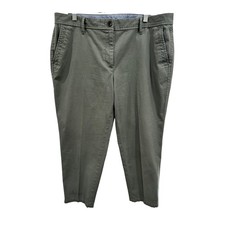 TALBOTS Womens Relaxed Fit Chino Pants Size 14P Olive Green Cotton Blend