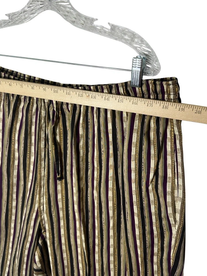 Pantalones De Colección Sag Harbor Rayón Elástico Cordón Cintura Rayas Para Mujer Talla 2x Grande Foto 4 de 4