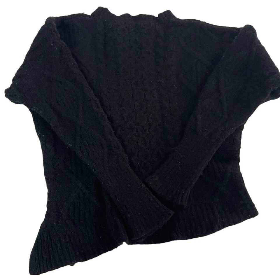 Suéter NSF para mujer talla P X pequeño-XX pequeño negro Skyla cable tejido corbata de lana Foto 4 de 4