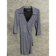 Laundry By Shelli Segal Wrap Dress S Office Casual Retro Mod Modern Classic