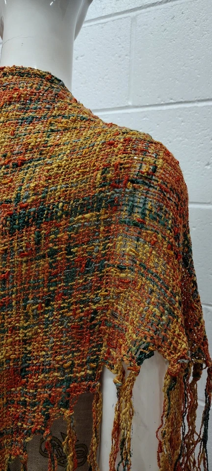 Винтажный надежном коричневый вязаный шарф хиппи унисекс земли цвета городской шик 1990-х - Изображение 2 из 4