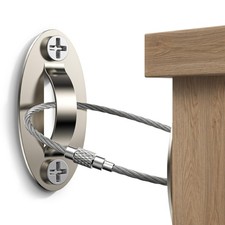 2 Packs Anti Tip Furniture Anchors for Baby Proofing, B-2 Pack Silver