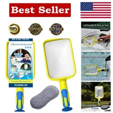 Efficient Fine Mesh Pool Skimmer - Lightweight & Durable Spa Tool in Yellow