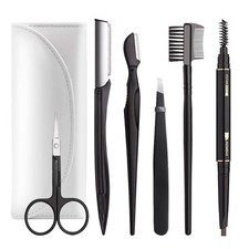 Eyebrow Kit, 6 in 1 Tweezers for Eyebrows, All-in-one Eyebrow Grooming Set De...