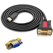USB Type C to RS232 DB9 Serial 9-Pin Converter Adapter Cable 5ft with a...