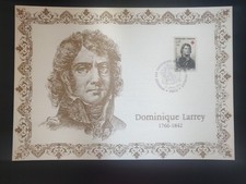 ENCART LUXE FDC 1er jour Dominique Larrey Médecins célèbres, 1983
