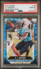 AJ Brown 2021 Panini Score Blue Explosion #/20 #183 Pats ~ PSA 10 (GEM MT) Pop 1