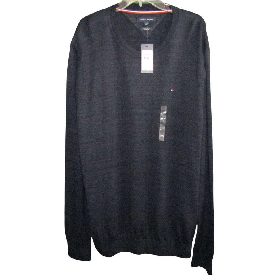 Tommy Hilfiger Algodón Lino Azul Marino Suéter Ligero Para Hombres 3XL Largo Slv Nuevo Foto 2 de 4