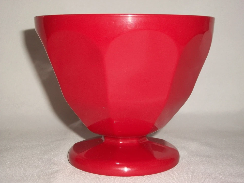 Red Orange Kitchen Set of 6 Plastic 17oz Ice Cream Sundae Bowls Dessert Pool BBQ - Image 3 of 4