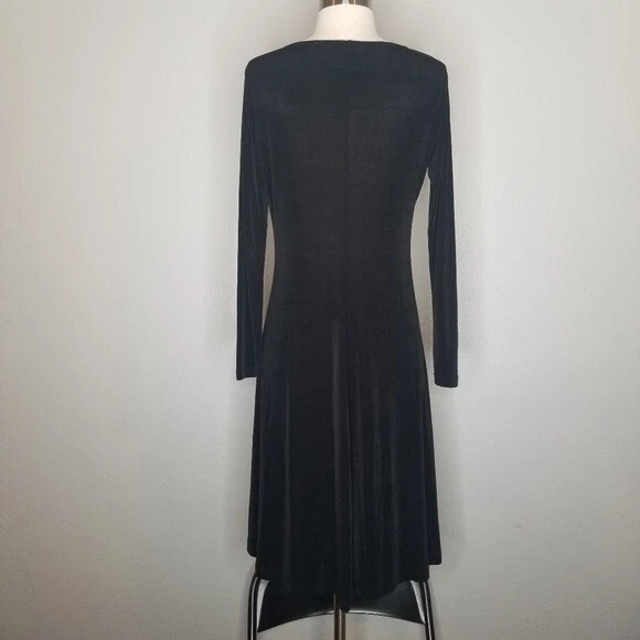 Vestido ajustado elástico acetato negro lino vintage S Foto 3 de 4