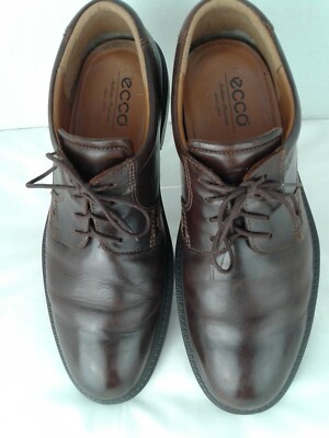 ECCO Men's Leather Shock Point Lace Oxford Dress Shoes Brown Size Euro 44  US 10