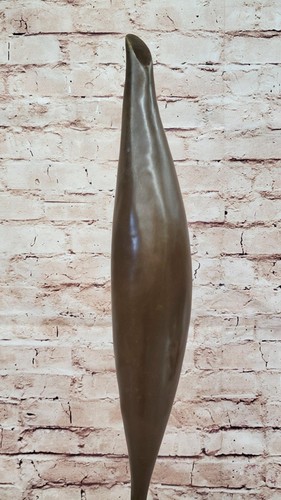 Großer Bronze Vogel im Weltraum Skulptur: Brancusi`s Abstrakt Modern Art Deco Geschenk - Bild 7 von 10