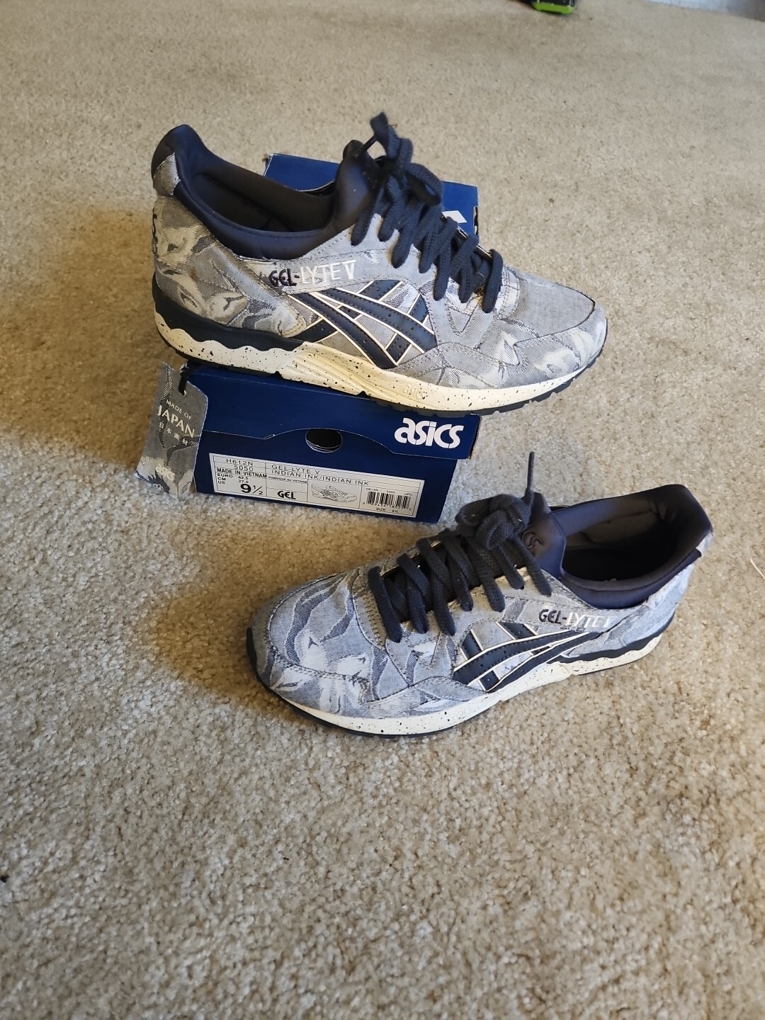Japanese Textile Gel Lyte V Indian Ink ASICS Tiger Men Gel-Lyte V Japanese  Textile (Navy/Indian Ink) Size US