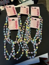 Claire's set of 5 Pastel Heart Necklaces Total 15 Necklaces Birthday - BNWT