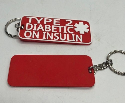 Type 1 Type 2 Diabetes Keyring | Diabetic Medical Alert Key Chain | On Insulin - Afbeelding 5 van 18