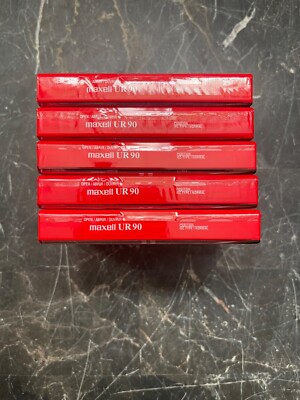 Lot Of 5 Maxwell UR 90 Minute Blank Audio Cassette Tapes Normal Bias SEALED