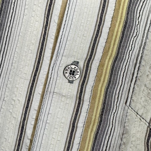 Camisa Kuhl Para Hombres S Manga Corta Botón Rayas Exterior Senderismo Campamento Peces Gorpcore - Imagen 4 de 10